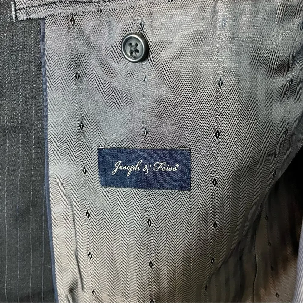 Joseph & Feiss Men’s Wool Pinstripe Jacket 44R Academia Business Wedding Guest